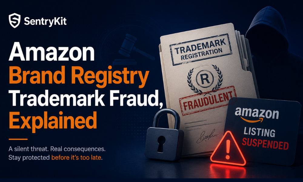 Amazon Brand Registry Trademark Fraud, Explained How to Monitor Amazon Competitor Prices in Real Time Nisha Shetty July 26, 2026 10:49 am Amazon Brand Registry Trademark Fraud, Explained Table of Content How the Fraud Actually Works Why This Is a Different Layer Than Attribute-Level Hijacking What You Can Do Before It Happens What You Can Do If It Happens to You Where SentryKit Fits — and Where It Doesn’t Subscribe for Offers & Amazon Selling Insights Email Email Most Amazon sellers picture a hijack as something loud. A competitor undercuts your price. An unauthorized seller shows up on your listing. You lose the Buy Box and you notice within minutes because your dashboard tells you so. This fraud pattern doesn’t look like that at all. It looks like paperwork. A trademark filing here, a Brand Registry enrollment there, a routine-looking Report a Violation notice weeks later. Nothing about it resembles a hijacker undercutting your price, which is exactly why sellers don’t watch for it — and by the time a suspension notice lands in your inbox, the fraudulent registration behind it may already be months old. Legal and industry sources, including analysis published by Kohrman Jackson & Krantz and JD Supra in June 2026, report a growing pattern where bad actors file trademark applications for brand names that are already in active commercial use by someone else — a legitimate seller who built the brand but hadn’t registered the mark yet, or registered it more slowly. This isn’t a fringe theory: Amazon itself has filed federal lawsuits against participants in schemes that use fraudulently obtained trademark registrations to gain Brand Registry access and then weaponize it against legitimate sellers. When the platform is suing over the pattern, it’s past the point of being a rumor. Here’s how it turns into a real threat to your listings. How the Fraud Actually Works The mechanism has three steps, and each one is legal-looking on its own. That’s what makes the pattern hard to catch. A bad actor files first. Trademark registration in some jurisdictions goes to whoever files first, not necessarily whoever used the mark first in commerce. If you’ve been selling under a brand name for a year but never filed the trademark application, a bad actor can file for that same name and — if nobody contests it in time — walk away with a technically valid registration. The registration doesn’t ask “who built this brand.” It asks “who filed the paperwork.” Picture a private-label seller who spent two years building real sales history under a brand name before finally getting around to registering the trademark. That’s not an edge case — it’s the exact profile this fraud pattern is built to exploit. That registration buys Brand Registry access. Amazon Brand Registry enrollment, per Amazon’s own Seller Central program guidance, is built around a registered trademark as the qualifying credential. A fraudster holding a newly issued registration — even one obtained on a brand name they didn’t build — can enroll in Brand Registry and come out the other side looking like a verified, legitimate rights holder. Amazon’s systems have no way to know the registration was filed opportunistically against an existing seller’s brand. The fraudster reports you. With enrollment in hand, the bad actor files a Report a Violation or infringement claim against your listings — the real, original seller’s listings. From Amazon’s side, this looks like a straightforward brand-protection dispute: a verified Brand Registry claimant asserting rights against a seller who doesn’t hold the matching registered trademark. Amazon can suspend or remove your listings while the dispute gets sorted out, even though you’re the one who actually built the brand. Here’s what that looks like in practice: you get a policy notice citing intellectual property infringement, your listing goes dark, and you’re left proving a negative — that you’re the real owner — against someone holding a registration certificate that says otherwise. Where, in any of that, did you do something wrong? Why This Is a Different Layer Than Attribute-Level Hijacking If you’ve read Unauthorized Brand-Name and ASIN Changes: The 2026 Hijack Vector Nobody’s Watching, you already know Amazon listings can be quietly hijacked by editing the brand-name attribute field on an existing ASIN — no new trademark, no Brand Registry involved, just a backend field getting changed out from under you. This is a different problem sitting one level above that. Attribute manipulation touches a single listing’s metadata. Trademark and Brand Registry fraud touches your legal standing across your entire catalog — every ASIN tied to that brand name is exposed once someone else holds the registration and the enrollment. Same broader pattern of a silent, administrative-looking hijack. Different mechanism, different scope, different fix. What You Can Do Before It Happens The fix here starts months before any dispute, not during one. Register your trademark as early as possible. If you’re selling under a brand name, the gap between “using the name” and “having it registered” is the exact window this fraud pattern exploits. Don’t treat trademark registration as something to get to eventually. Watch for filings that resemble your brand name. USPTO and WIPO trademark watch services flag new applications that are identical or confusingly similar to a mark you specify, which gives you a window to oppose a bad-faith filing before it’s granted. This falls outside SentryKit’s data — SentryKit doesn’t monitor trademark filings, USPTO applications, or Brand Registry enrollment status — so a dedicated trademark watch service is the right tool for this specific step, not a Buy Box intelligence platform. Keep your own enrollment current. If you’re already Brand Registry-enrolled with your own registered trademark, you’ve closed most of this door. The exposure is highest for sellers who built a recognizable brand before formally registering it. That covers prevention. Here’s the part that matters once prevention has already failed. What You Can Do If It Happens to You If a listing goes down over an infringement claim you believe is fraudulent, speed and documentation both matter. Don’t wait to respond. Amazon’s dispute process has a clock. Gather proof of your own prior use — invoices, packaging dates, advertising history, anything that predates the fraudulent filing. Consider consulting a trademark or Amazon-focused attorney. The specific counter-filing and dispute strategy depends on your jurisdiction and the exact claim, and that’s a legal-strategy call worth getting professional input on rather than guessing at. Know the moment your listing actually goes dark. This is where the injustice compounds if you’re not paying attention. A bad-faith claim succeeding is one problem. Not finding out about the resulting suspension for days is a second, entirely avoidable problem stacked on top of it. Where SentryKit Fits — and Where It Doesn't To be direct about scope: SentryKit does not monitor trademark filings, USPTO or WIPO applications, or Brand Registry enrollment status, and it can’t warn you that a fraudulent registration is being filed or that a claim is coming. None of that is in SentryKit’s data. What SentryKit does track is what happens to your listing once a claim like this succeeds. If your listing gets suppressed as a result — Amazon pulls the Buy Box entirely and no Buy Box exists on the listing anymore — SentryKit’s Listing Suppressed alert fires the moment it happens, whatever the underlying cause. If the outcome instead leaves your listing live but with a competitor holding the Buy Box, the Buy Box Lost alert covers that case. Either way, you’re not finding out from a customer complaint or a sales dashboard three days later. That gap between when a bad-faith claim takes effect and when you find out is pure lost revenue on top of an already unfair situation, and closing it is squarely SentryKit’s job. For the broader toolkit around brand protection — trademark watch services, Brand Registry setup, listing monitoring, and where each tool’s responsibility starts and ends — Best Amazon Brand Protection Software 2026 — Ranked and Compared walks through the full stack. And if you want the fuller picture of what Brand Registry does and doesn’t cover on its own, What Amazon Brand Registry Protects — and the 5 Things It Doesn’t is worth reading — this fraud pattern is arguably a sixth gap in that list. Takeaway: Registering your trademark early and watching for copycat filings is the prevention layer. Getting alerted the second a bad-faith claim actually costs you your listing is the detection layer. You need both — neither one covers the other’s job.