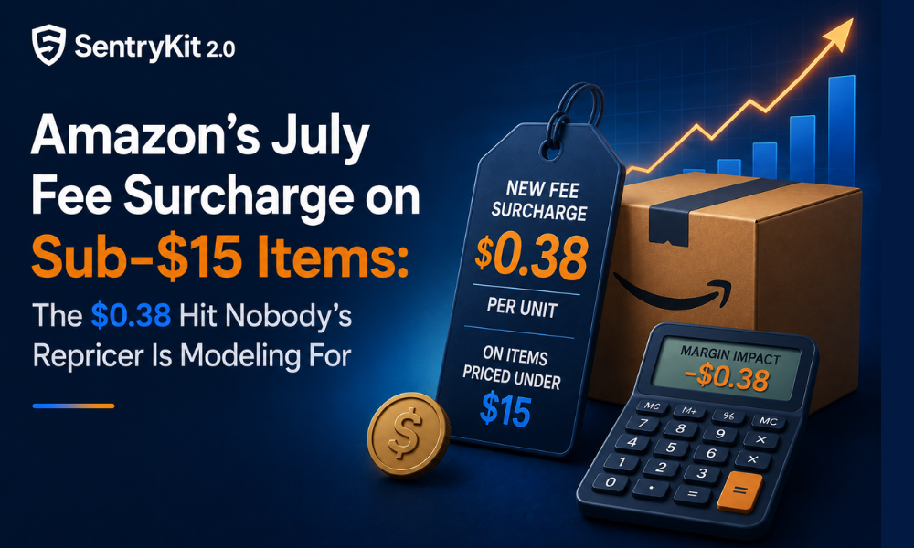 Amazon’s July Fee Surcharge on Sub-$15 Items: The $0.38 Hit Nobody’s Repricer Is Modeling For