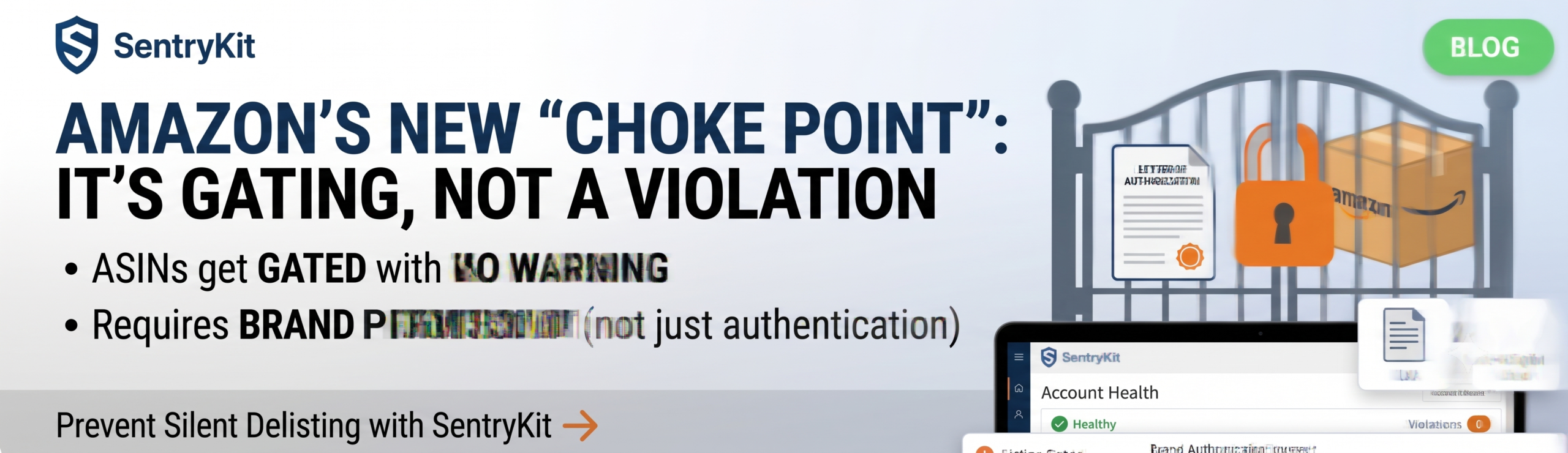 Amazon brand authorization gating: a listing restricted for lack of brand approval, leaving no violation record to appeal