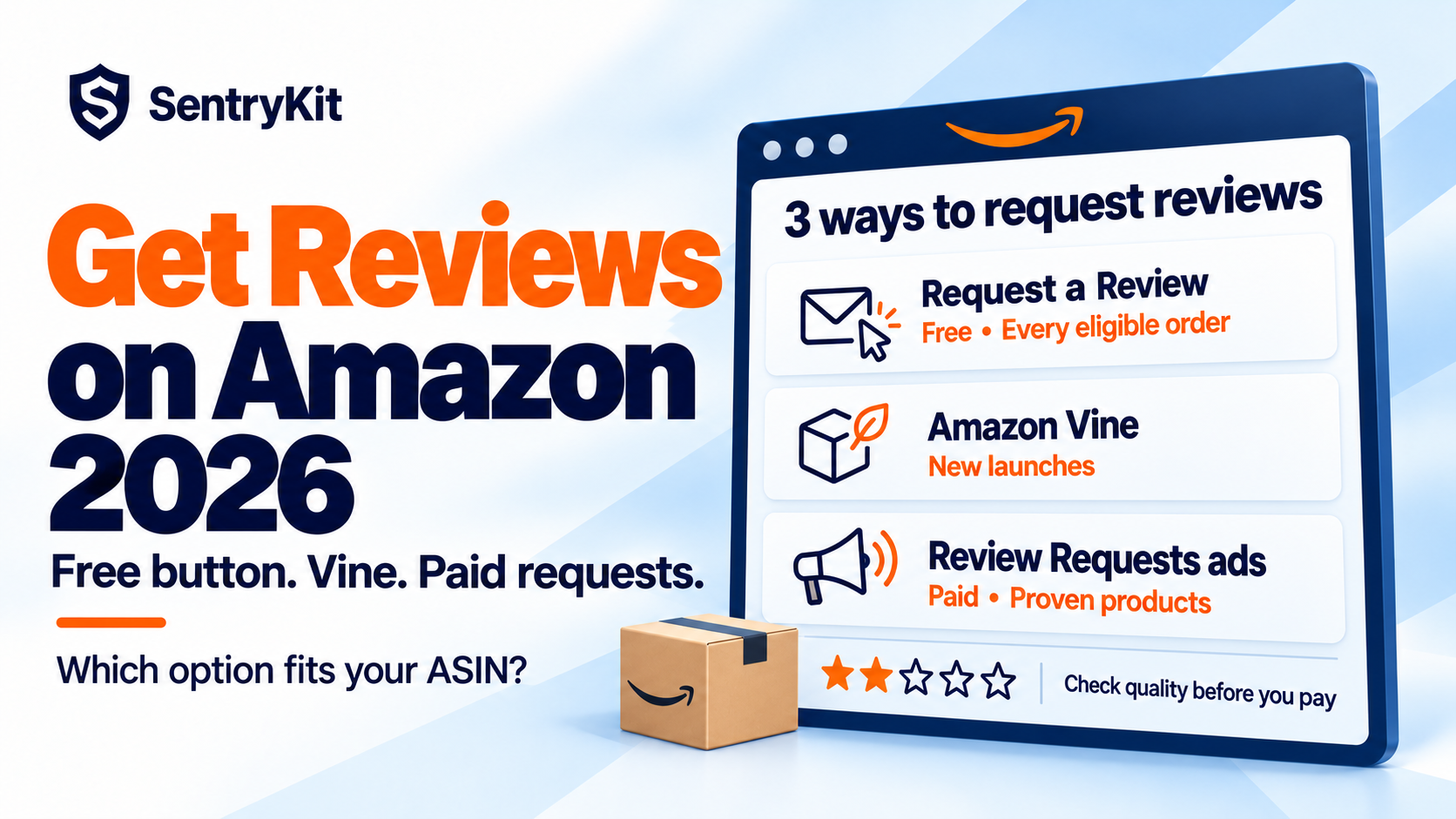 How to get reviews on Amazon in 2026: Request a Review button, Amazon Vine and paid Review Requests ads compared